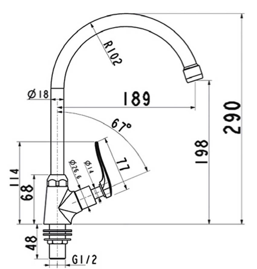 Vòi rửa bát nước lạnh American Standard A-7053J - Hàng chính hãng