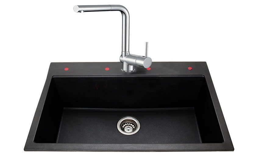 Vòi rửa chén bát Hafele HT-C280 570.51.280 với kiểu lắp chậu đá