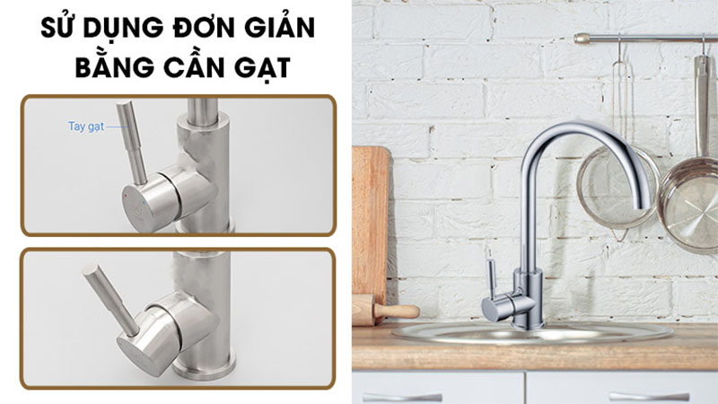 Cần gạt điều khiển của Vòi rửa chén nóng lạnh Eurosun S-K025