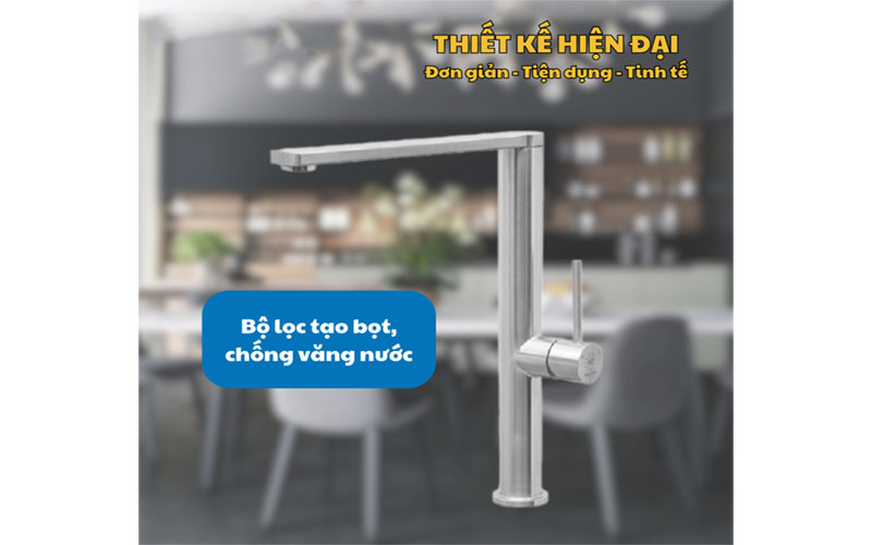 Vòi rửa chén nóng lạnh Malloca K061-SS - Hàng chính hãng