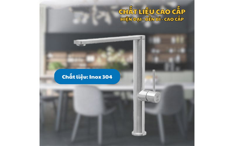Vòi rửa chén nóng lạnh Malloca K061-SS - Hàng chính hãng