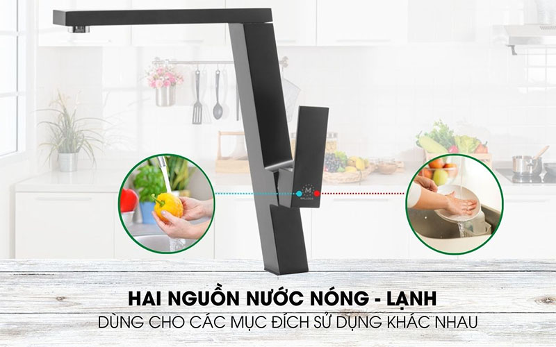 Vòi rửa chén nóng lạnh Malloca K131GR/BL/CR/BR - Hàng chính hãng