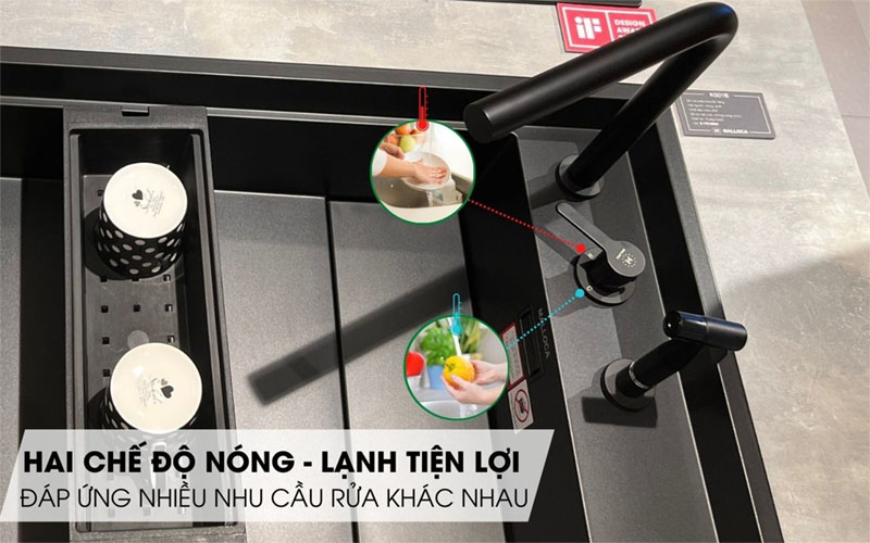 Vòi rửa chén nóng lạnh Malloca K501B - Hàng chính hãng