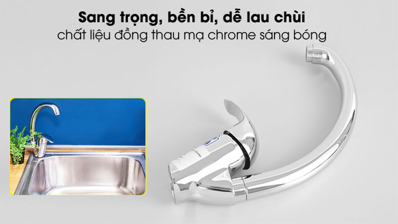Vòi rửa chén nóng lạnh đồng Malloca K121N - Hàng chính hãng