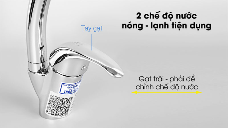 Vòi rửa chén nóng lạnh đồng Malloca K121N - Hàng chính hãng
