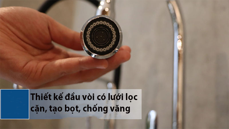 Vòi rửa chén nóng lạnh đồng dây rút Malloca K94C - Hàng chính hãng