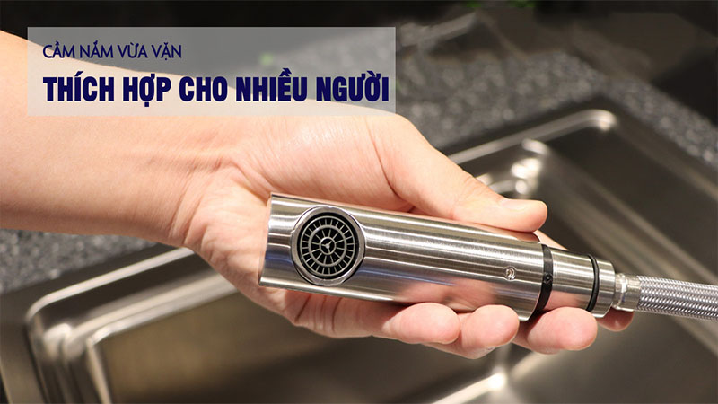 Vòi rửa chén nóng lạnh inox Malloca K110-S - Hàng chính hãng