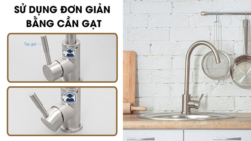 Vòi rửa chén nóng lạnh tăng áp inox Malloca K569-SN - Hàng chính hãng