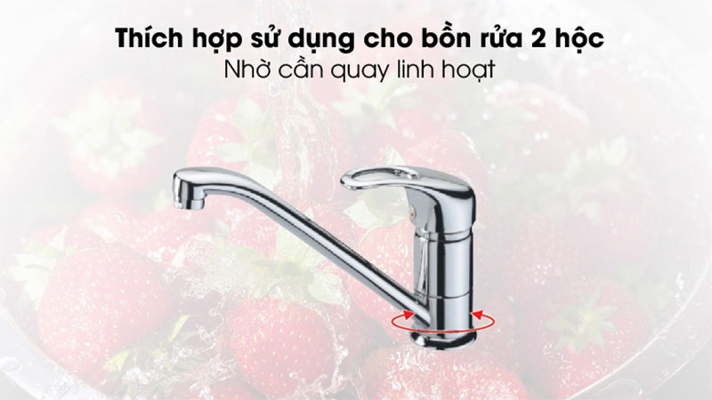 Vòi rửa chén nóng lạnh tăng áp đồng Malloca K120N - Hàng chính hãng
