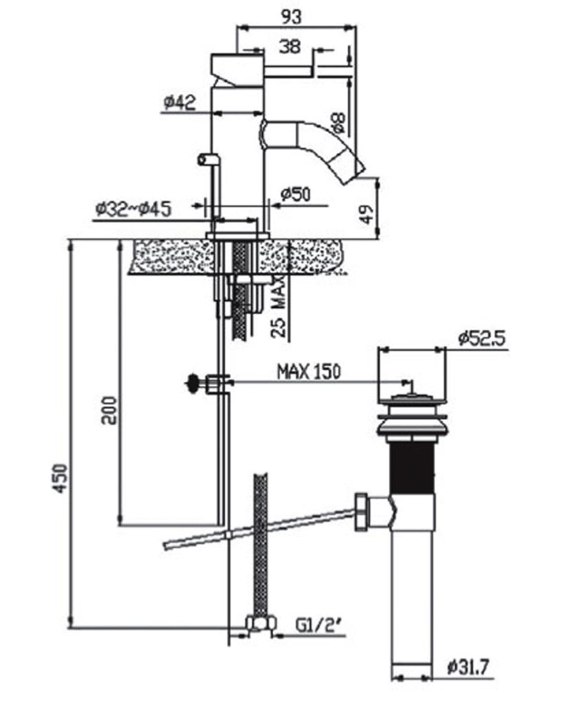 Vòi rửa mặt nóng lạnh American Standard WF-2601 - Hàng chính hãng