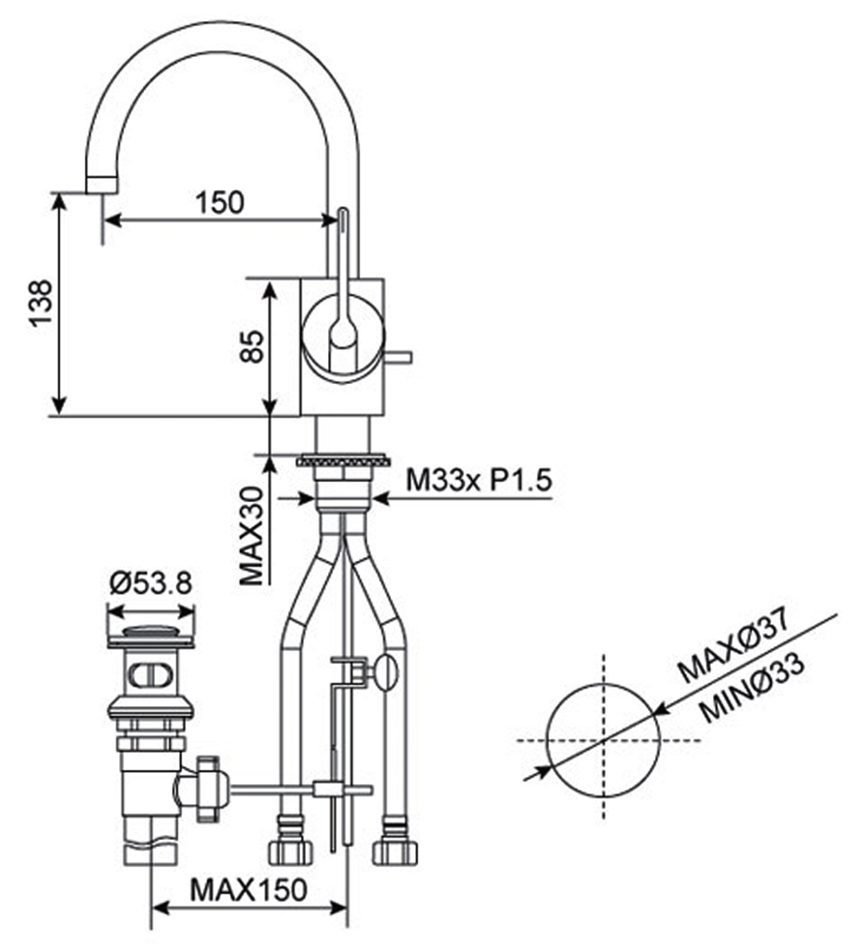 Vòi rửa mặt nóng lạnh American Standard WF-3301 - Hàng chính hãng
