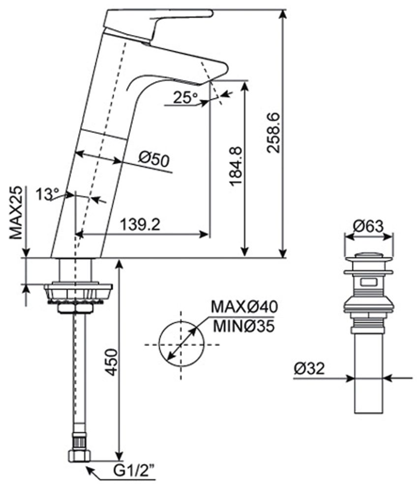 Vòi rửa mặt nóng lạnh American Standard WF-3902 - Hàng chính hãng