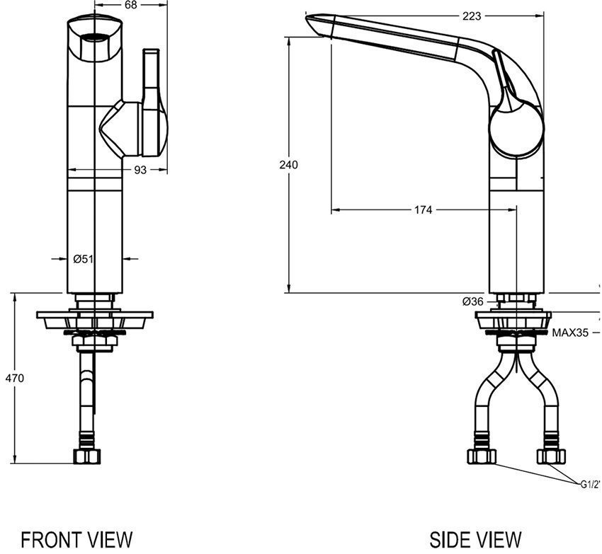 Vòi rửa mặt nóng lạnh American Standard WF-6802 - Hàng chính hãng