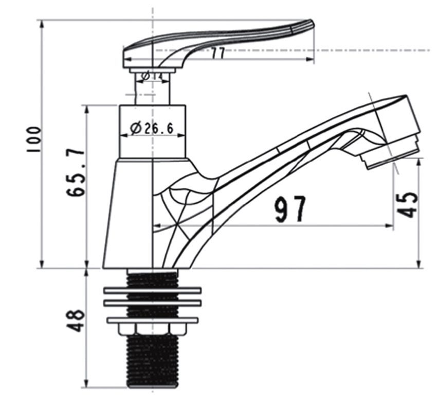 Kích thước của vòi rửa nước lạnh American Standard A-7009C
