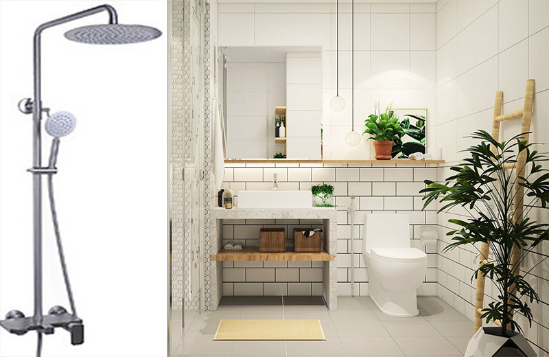 Vòi sen Inox Kaff KF-SH-8104L - Hàng chính hãng