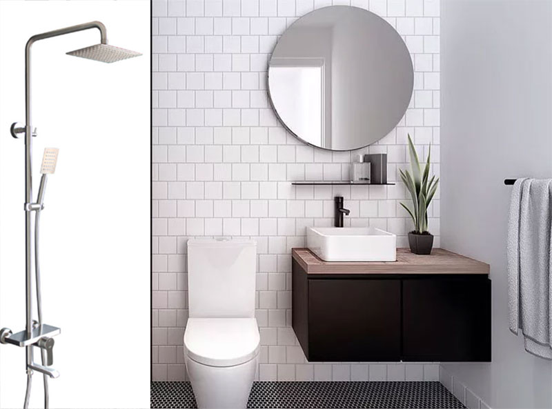 Vòi sen Inox Kaff KF-SH-81003 - Hàng chính hãng