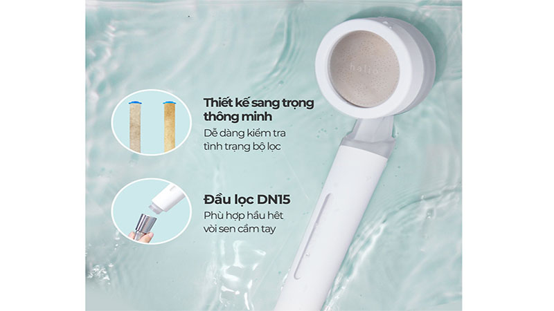 Vòi sen lọc nước khử clo ngừa mụn lưng tăng áp Halio Beautifying Shower Head - Hàng chính hãng