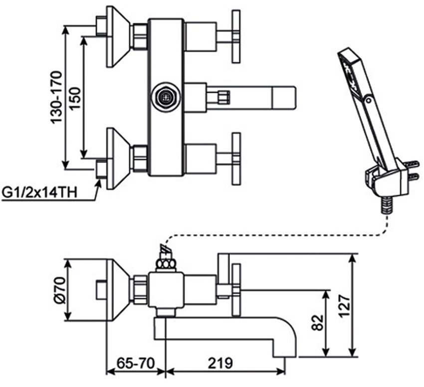 Vòi sen tắm nóng lạnh American Standard WF-5111 - Hàng chính hãng