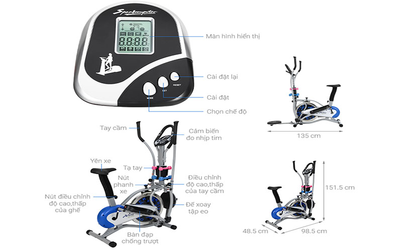 Xe đạp tập thể dục Air Bike ORBITREK MO-2085 - Hàng chính hãng