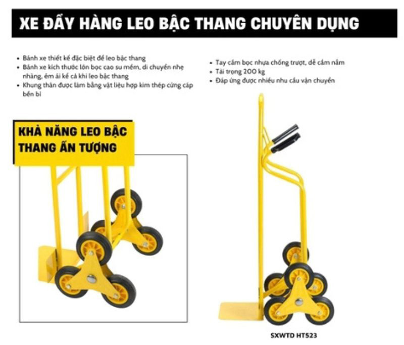 Xe đẩy hàng, leo bậc thanh Stanley SXWTD-HT523 - Hàng chính hãng