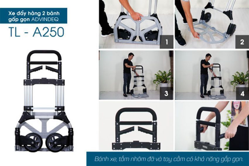 Xe đẩy hàng 2 bánh rút gọn Advindeq TL-A250 - Hàng chính hãng