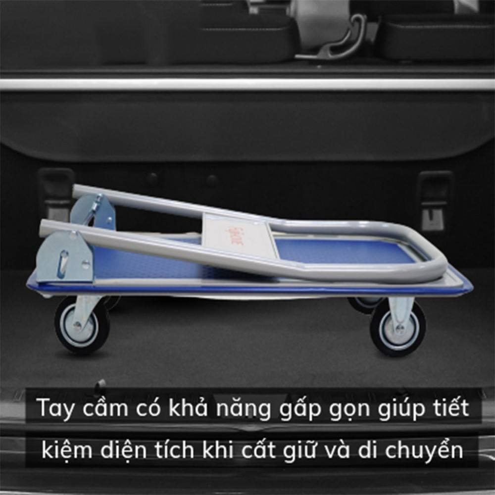 Xe đẩy hàng 4 bánh sàn thép FujiHome SH150 - Hàng chính hãng