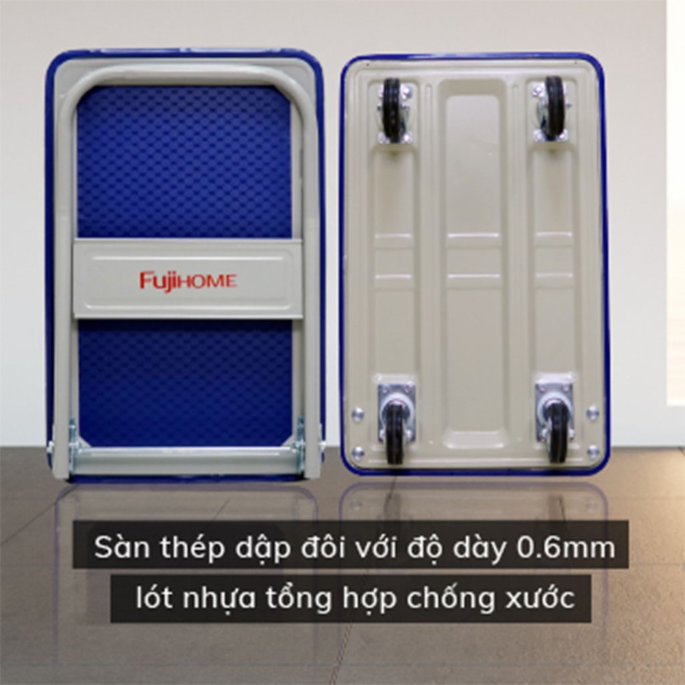 Xe đẩy hàng 4 bánh sàn thép FujiHome SH150 - Hàng chính hãng