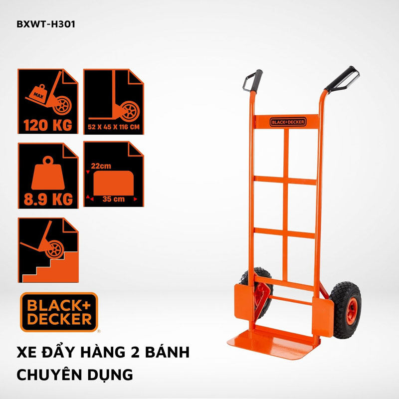 Xe đẩy hàng 2 bánh Black and Decker H301 - Hàng chính hãng