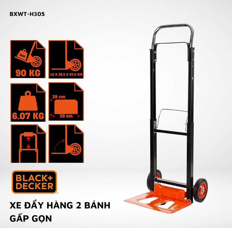 Xe đẩy hàng 2 bánh Black and Decker H305 - Hàng chính hãng