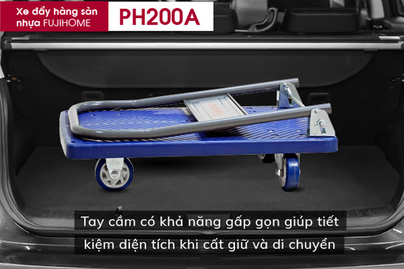 Dễ dàng gấp gọn tay cầm cho vào cốp xe để mang theo