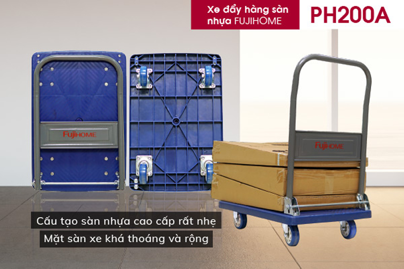 Kích thước mặt đựng hàng rộng rãi nên bạn có thể đặt những hàng hóa cồng kềnh