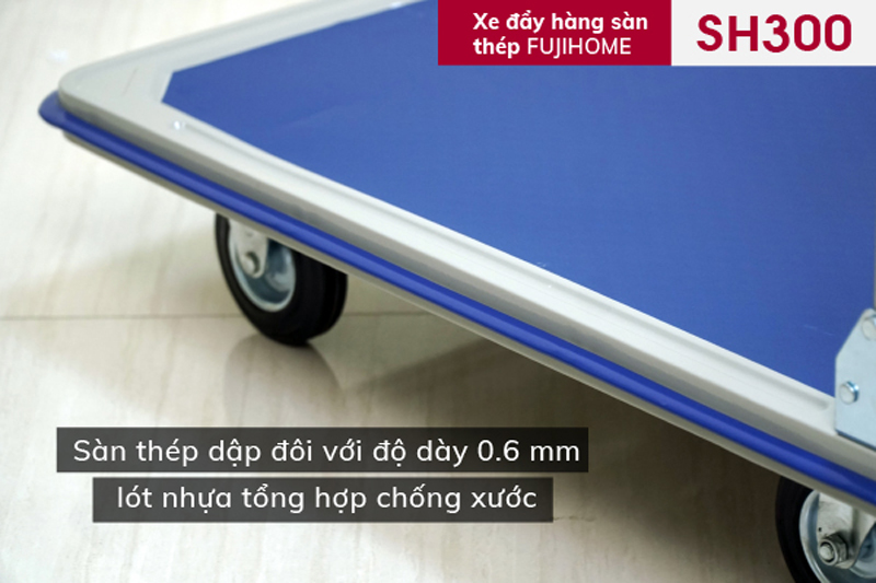 Xe đẩy hàng sàn thép 4 bánh Fujihome SH300 - Hàng chính hãng