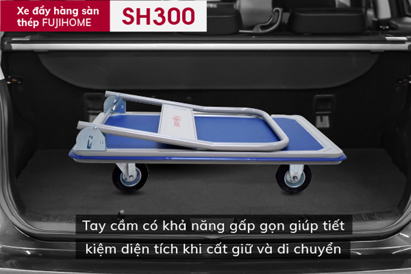 Xe đẩy hàng sàn thép 4 bánh Fujihome SH300 - Hàng chính hãng
