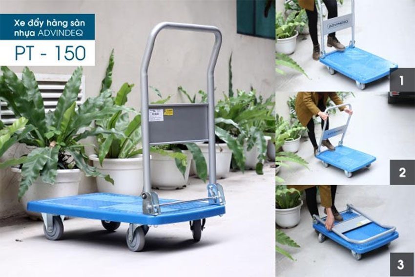 Xe đẩy hàng sàn nhựa Advindeq PT-150 với cách sử dụng