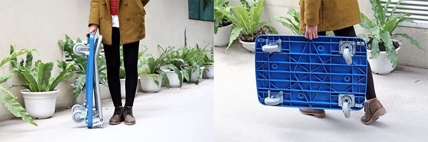 Xe đẩy hàng sàn nhựa Advindeq PT-150 có tay cầm có thể gấp gọn