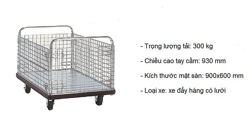 Xe đẩy hàng lưới thép bảo vệ Dandy DA-BW - Hàng chính hãng