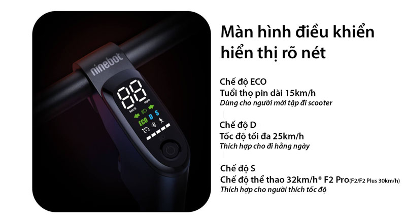 Xe điện Scooter Segway Ninebot F2 Pro - Hàng chính hãng