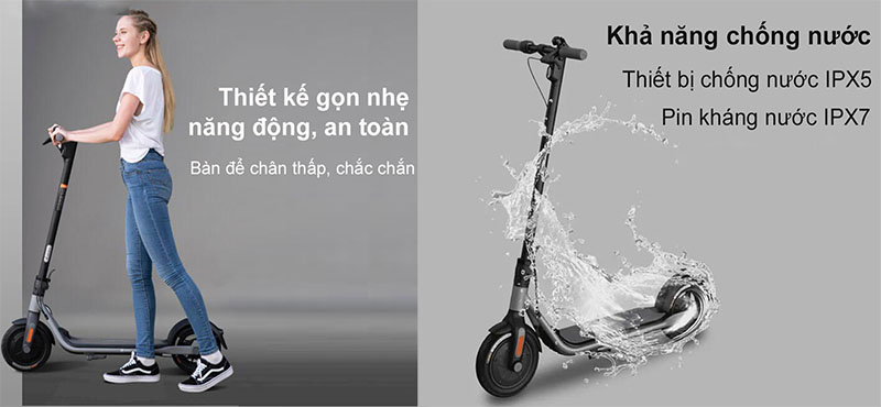 Xe điện Scooter Segway Ninebot D18W - Hàng chính hãng