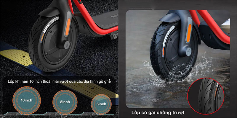 Thiết kế bánh xe của Xe điện Scooter Segway Ninebot D38U