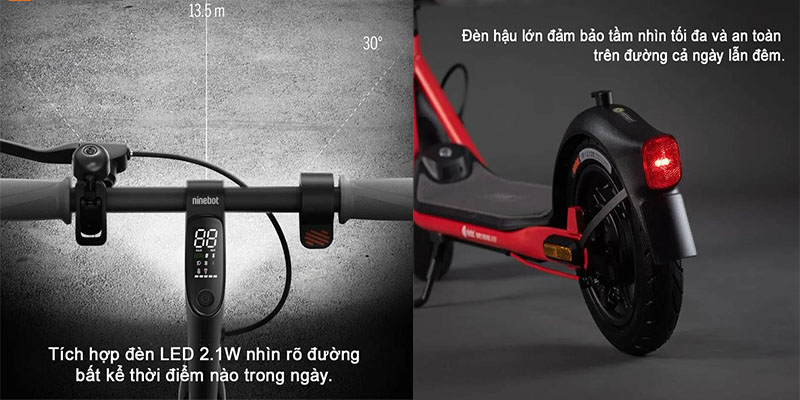 Đèn chiếu sáng của Xe điện Scooter Segway Ninebot D38U