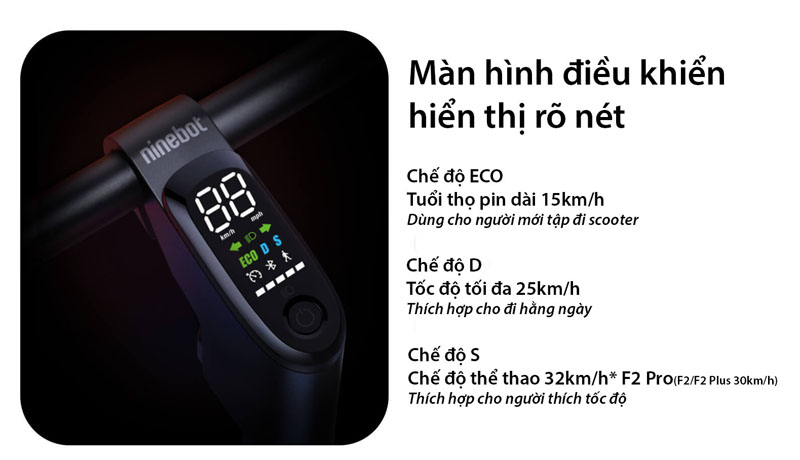 Xe điện Scooter Segway Ninebot F2 - Hàng chính hãng