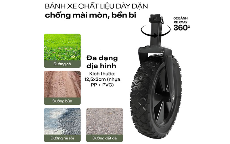 Xe kéo dã ngoại gấp gọn du lịch, cắm trại Fujihome CT-100 - Hàng chính hãng