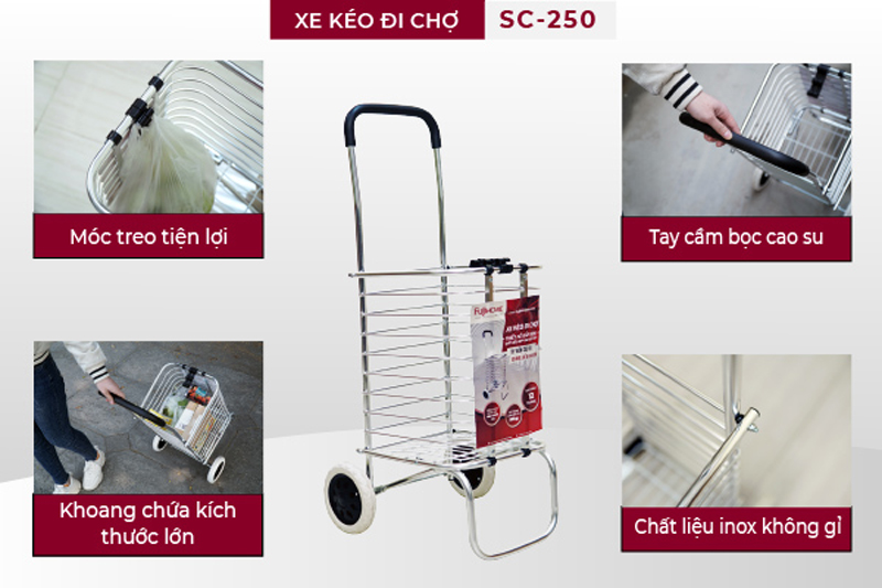 Xe kéo đi chợ đa năng Fujihome SC-250 - Hàng chính hãng