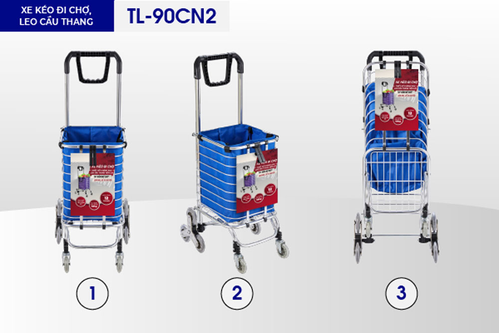 Xe Kéo Đi Chợ, Leo Cầu Thang Advindeq TL-90CN2 - Hàng chính hãng