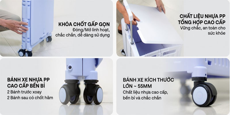 Xe kéo hàng đi chợ rút gọn Fujihome PT-45F - Hàng chính hãng