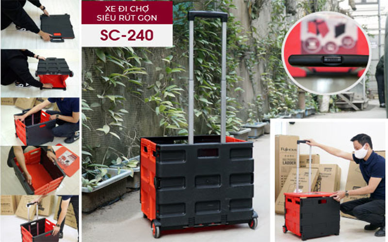 Xe kéo hàng rút gọn Fujihome SC-240 - Hàng chính hãng