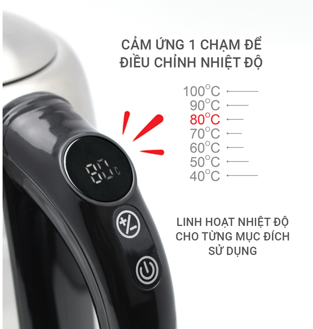 Ấm đun nước siêu tốc thủy tinh Kalpen KK88 - Hàng chính hãng