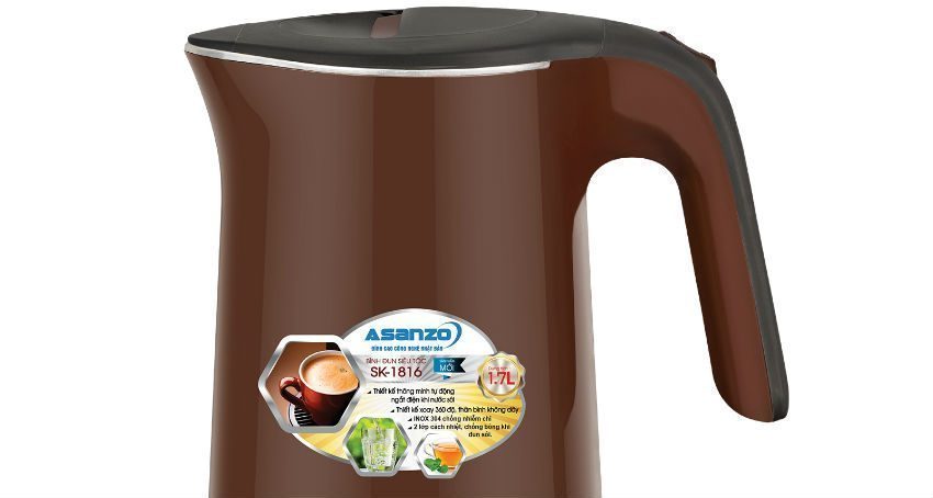 nắp đậy và tay cầm của bình đun siêu tốc Asanzo SK-1816