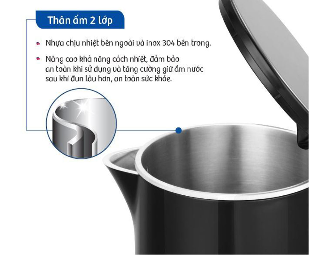 Ấm Đun Nước BlueStone KTB-3455 (1.5L) - Hàng chính hãng