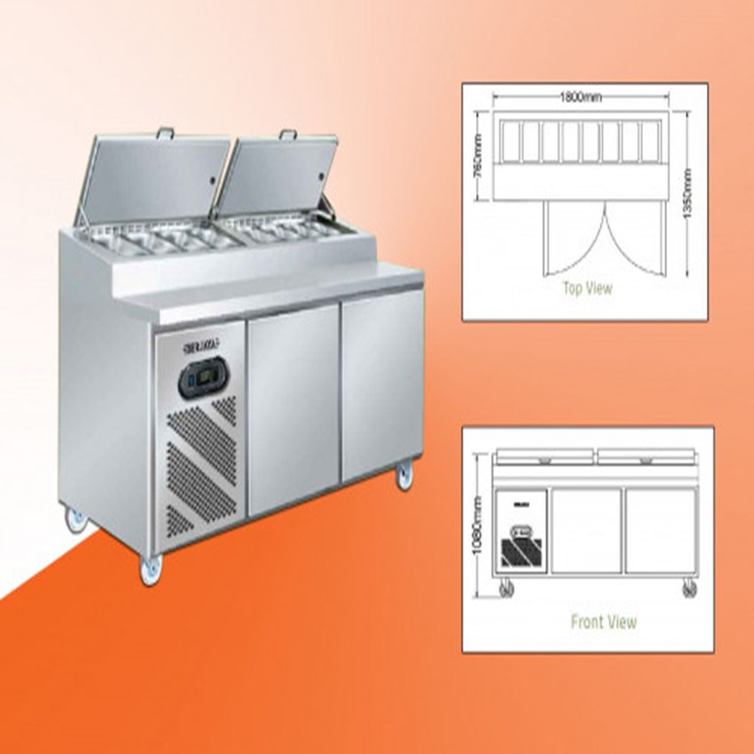 Bàn lạnh Pizza Berjaya BS2D/PCF6/Z 1,8m